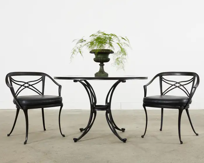 Brown Jordan Aluminum Garden Dining Table and Four Chairs Erin Lane Estate
