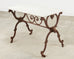 19th Century Country French Marble Top Iron Butchers Table Console