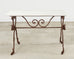19th Century Country French Marble Top Iron Butchers Table Console