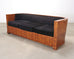 Leon Rosen Art Deco Style Burlwood Waterfall Sofa Settee
