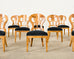 Set of Twelve Viennese Biedermeier Style Burl Maple Dining Chairs
