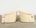 Pair of A. Rudin Attributed White Coral Over Butter Club Chairs
