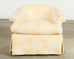 Pair of A. Rudin Attributed White Coral Over Butter Club Chairs