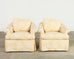 Pair of A. Rudin Attributed White Coral Over Butter Club Chairs