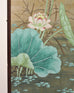 Asian Showa Four-Panel Screen Herons Amid Lotus and Peonies