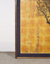 Japanese Showa Four Panel Screen Pair of Karashishi Foo Dogs