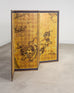 Japanese Showa Four Panel Screen Pair of Karashishi Foo Dogs