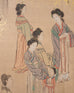 19th C. Japanese Edo Six Panel Screen Chinese Official's Gathering