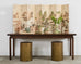Chinese Eight Panel Folding Table Screen Landscapes Poems