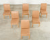 Set of Six De Sede Camel Leather Parsons Dining Chairs