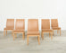 Set of Six De Sede Camel Leather Parsons Dining Chairs