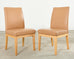 Set of Six De Sede Camel Leather Parsons Dining Chairs