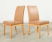 Set of Six De Sede Camel Leather Parsons Dining Chairs