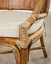 Set of Four McGuire Rattan Cane Barrel Dining Chairs