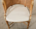 Set of Four McGuire Rattan Cane Barrel Dining Chairs