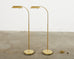 Pair of Art Deco Style Pharmacy Brass Floor Lamps by Casella