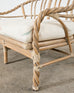 McGuire Cerused Twisted Rattan Settee and Lounge Chair