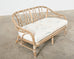 McGuire Cerused Twisted Rattan Settee and Lounge Chair