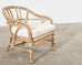 McGuire Cerused Twisted Rattan Settee and Lounge Chair