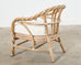 McGuire Cerused Twisted Rattan Settee and Lounge Chair