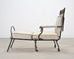 Late 19th C. French Campaign Style Iron Bronze Chaise Longue