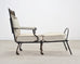 Late 19th C. French Campaign Style Iron Bronze Chaise Longue
