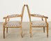 Pair of French Louis XVI Style Carved Beech Armchairs
