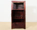 Chinese Red Lacquer Cabinet with Display Shelf