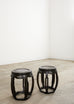 Pair of Chinese Export Hardwood Garden Stools or Drink Tables