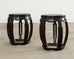 Pair of Chinese Export Hardwood Garden Stools or Drink Tables