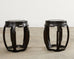 Pair of Chinese Export Hardwood Garden Stools or Drink Tables