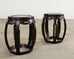 Pair of Chinese Export Hardwood Garden Stools or Drink Tables