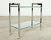Milo Baughman Style Mid-century Chrome Two Tier Bar Cart