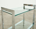 Milo Baughman Style Mid-century Chrome Two Tier Bar Cart