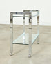 Milo Baughman Style Mid-century Chrome Two Tier Bar Cart