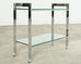 Milo Baughman Style Mid-century Chrome Two Tier Bar Cart