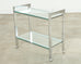 Milo Baughman Style Mid-century Chrome Two Tier Bar Cart