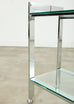 Milo Baughman Style Mid-century Chrome Two Tier Bar Cart