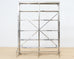 Industrial Style Polished Steel Library Etagere Bookcase with Step