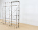 Industrial Style Polished Steel Library Etagere Bookcase with Step