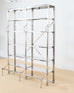 Industrial Style Polished Steel Library Etagere Bookcase with Step