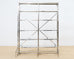 Industrial Style Polished Steel Library Etagere Bookcase with Step