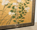 Japanese Edo Four Panel Screen Flowering White Chrysanthemums