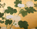 Japanese Edo Four Panel Screen Flowering White Chrysanthemums