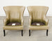 Pair of Midcentury Style Leather Butterfly Wingback Chairs