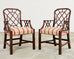 Set of Fourteen George III Style Chinese Chippendale Cockpen Chairs