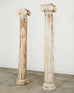 Pair of Distressed Greco-Roman Neoclassical Style Ionic Columns