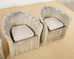 Set of Four Michael Taylor Style Faux Stone Tulip Garden Chairs