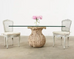 Michael Taylor Style Stone Acanthus Garden Dining Table