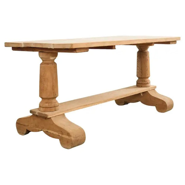 Country French Bleached Oak Farmhouse Trestle Dining Table